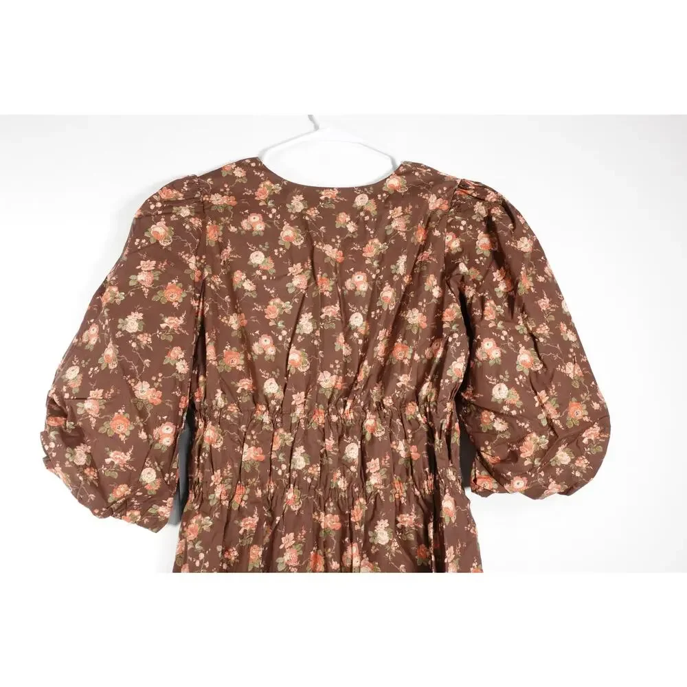 NWOT Tuckernuck Brown Floral Midi Dress x Shea McGee - Picture 10 of 12